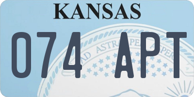 KS license plate 074APT