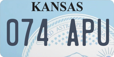 KS license plate 074APU