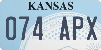 KS license plate 074APX
