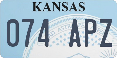KS license plate 074APZ