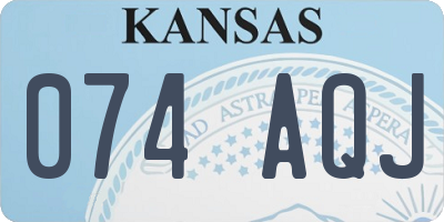 KS license plate 074AQJ