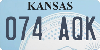 KS license plate 074AQK