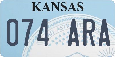 KS license plate 074ARA
