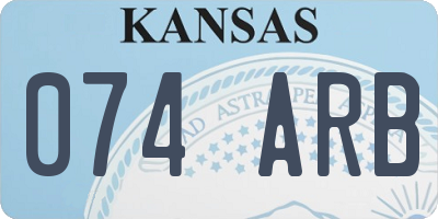 KS license plate 074ARB