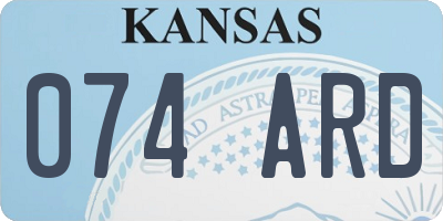 KS license plate 074ARD