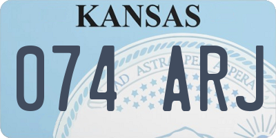 KS license plate 074ARJ