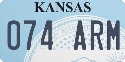 KS license plate 074ARM