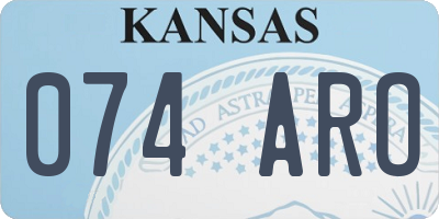 KS license plate 074ARO