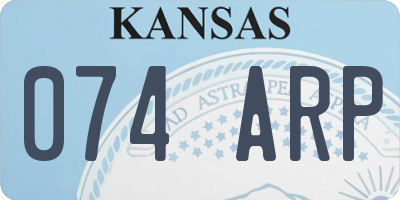 KS license plate 074ARP