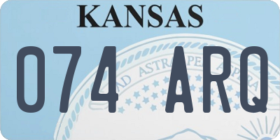 KS license plate 074ARQ
