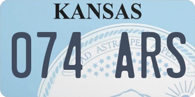 KS license plate 074ARS