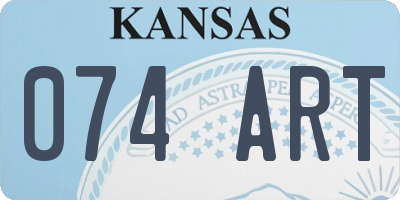 KS license plate 074ART