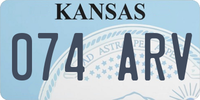 KS license plate 074ARV