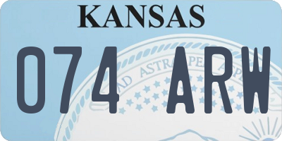 KS license plate 074ARW