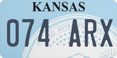 KS license plate 074ARX