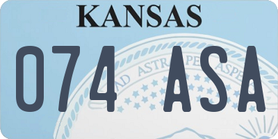 KS license plate 074ASA