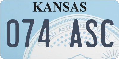 KS license plate 074ASC
