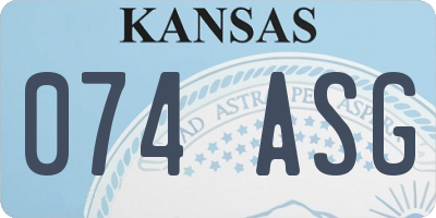 KS license plate 074ASG
