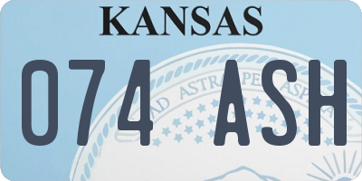 KS license plate 074ASH