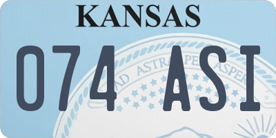 KS license plate 074ASI