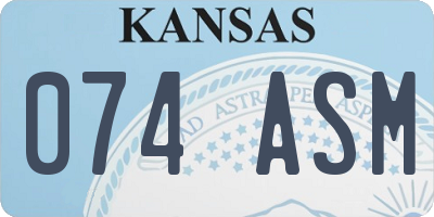 KS license plate 074ASM