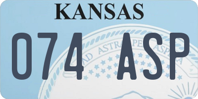 KS license plate 074ASP
