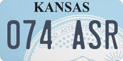 KS license plate 074ASR
