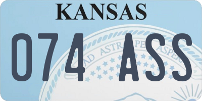 KS license plate 074ASS