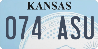 KS license plate 074ASU