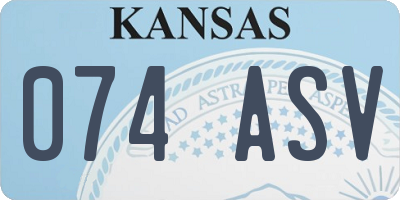 KS license plate 074ASV