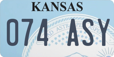 KS license plate 074ASY