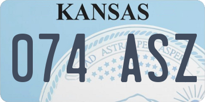 KS license plate 074ASZ