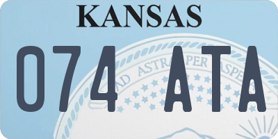 KS license plate 074ATA