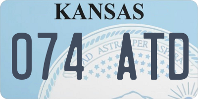 KS license plate 074ATD