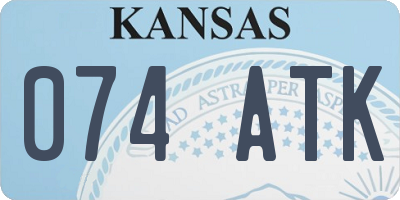 KS license plate 074ATK