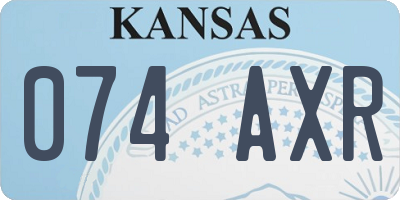 KS license plate 074AXR