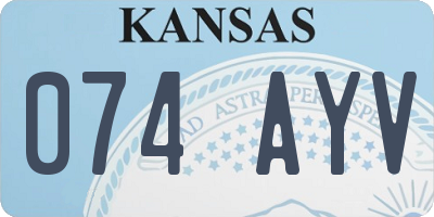 KS license plate 074AYV