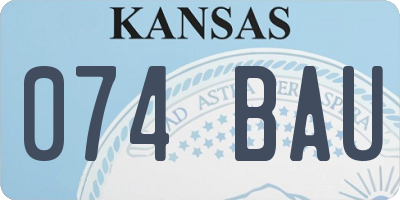 KS license plate 074BAU