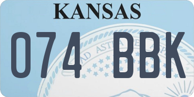 KS license plate 074BBK
