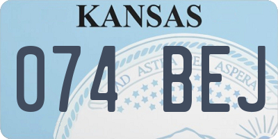 KS license plate 074BEJ