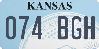 KS license plate 074BGH