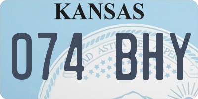 KS license plate 074BHY