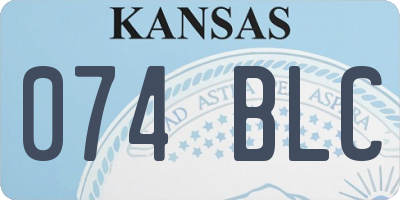 KS license plate 074BLC
