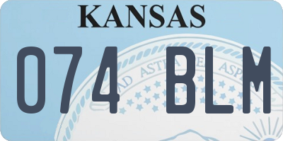 KS license plate 074BLM