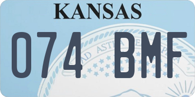 KS license plate 074BMF