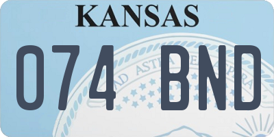 KS license plate 074BND