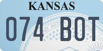 KS license plate 074BOT