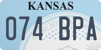 KS license plate 074BPA