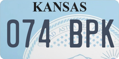 KS license plate 074BPK