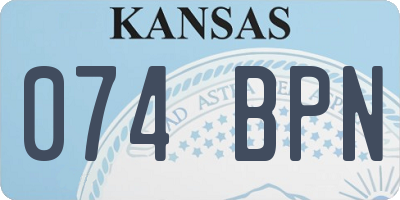KS license plate 074BPN